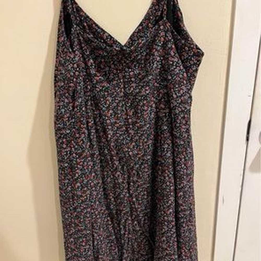 Madewell Size 16 100% Silk Black Floral Spaghetti… - image 5