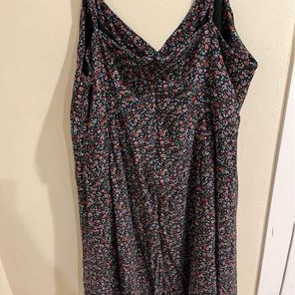 Madewell Size 16 100% Silk Black Floral Spaghetti… - image 7