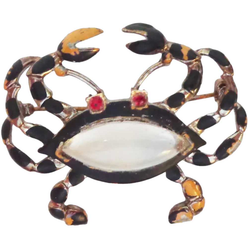 Lucite Jelly Belly Crab with Enamel - image 1