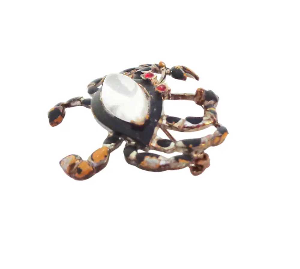 Lucite Jelly Belly Crab with Enamel - image 2