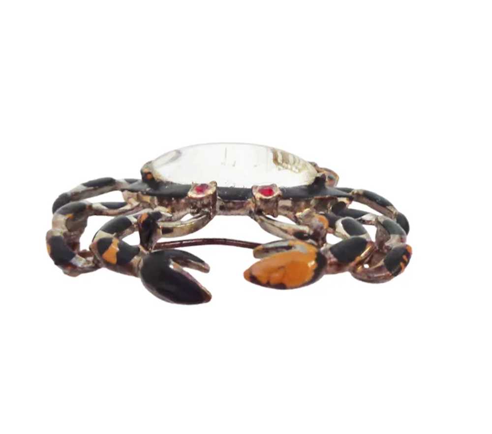 Lucite Jelly Belly Crab with Enamel - image 3