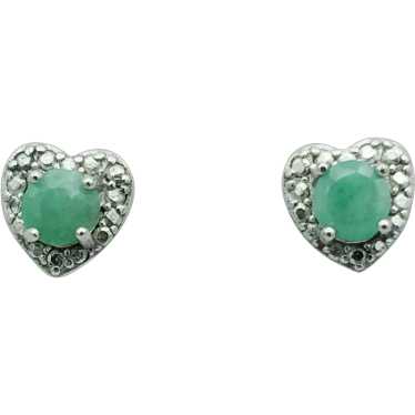 Sterling Silver Emerald Stud Earrings