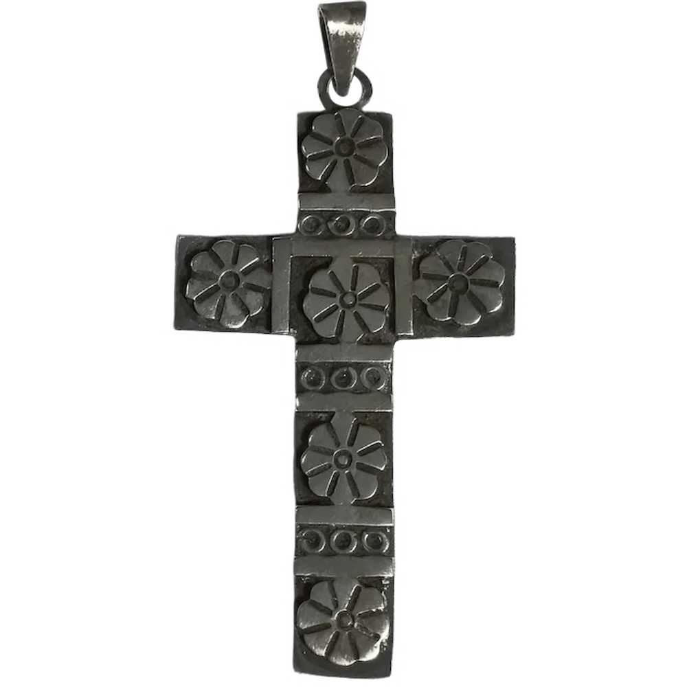 Taxco sterling silver cross pendant TC-211 - image 1