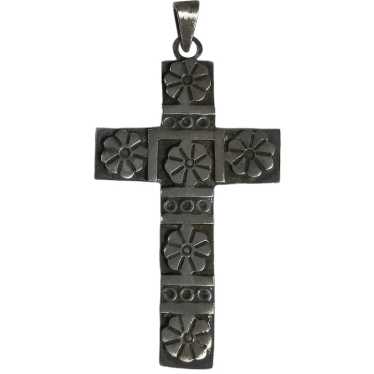 Taxco sterling silver cross pendant TC-211 - image 1