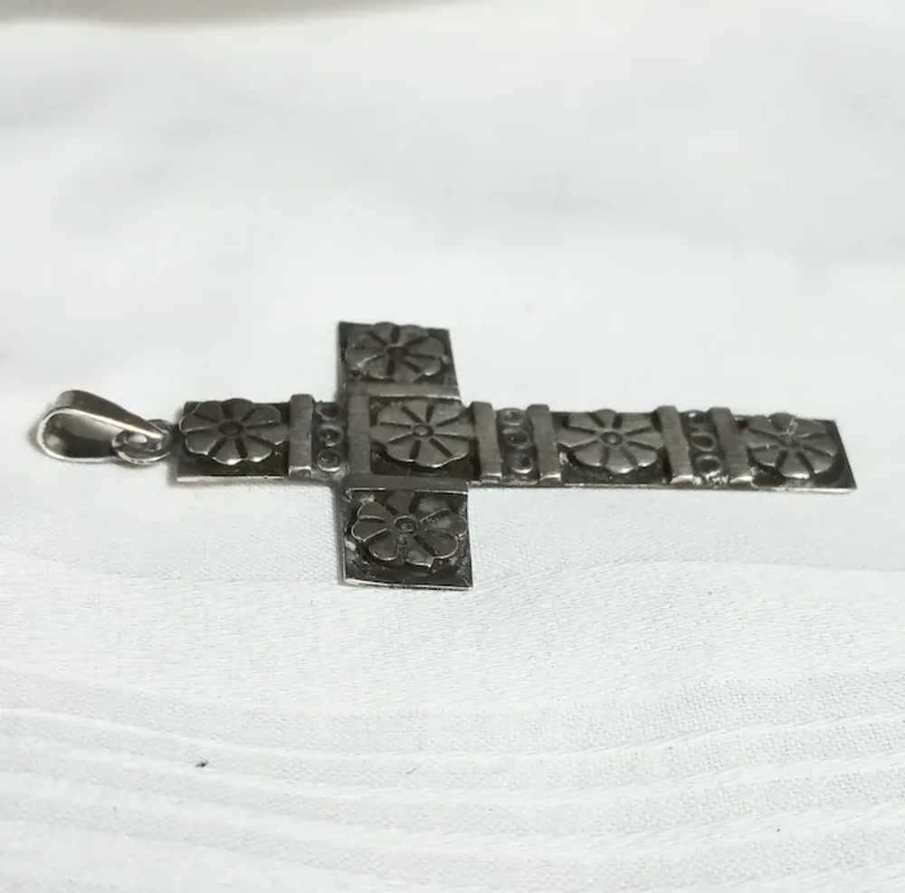 Taxco sterling silver cross pendant TC-211 - image 2