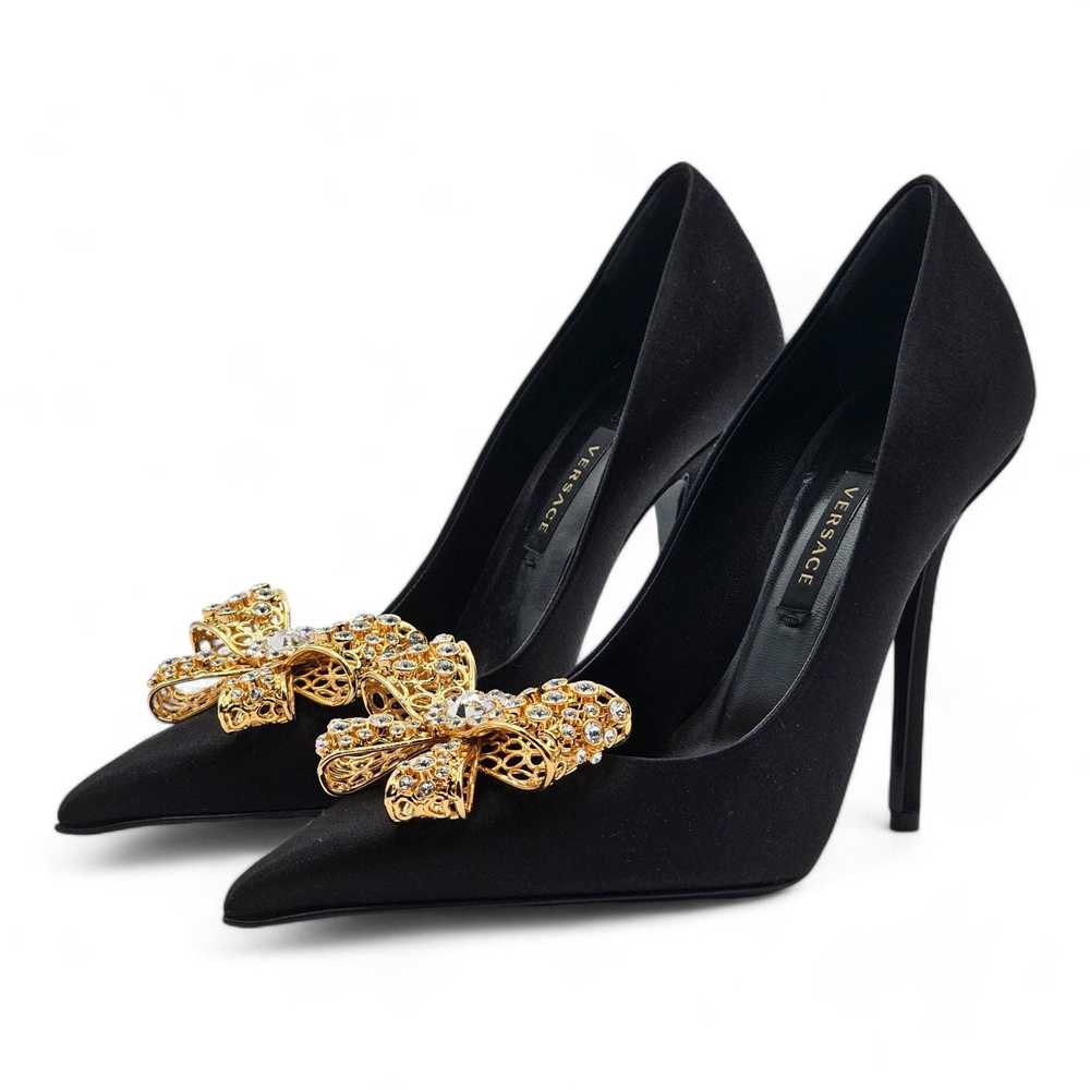 Versace Embellished Pumps 100 mm - Satin - Black … - image 1