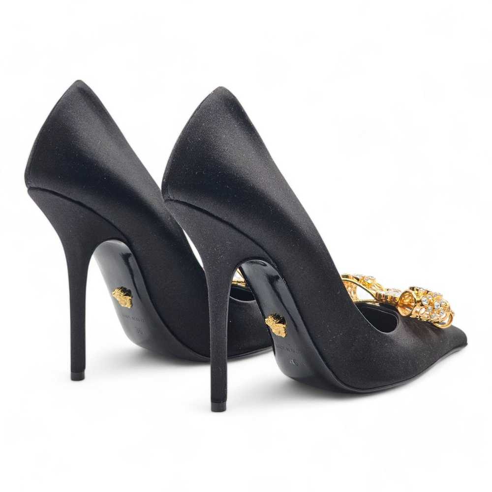 Versace Embellished Pumps 100 mm - Satin - Black … - image 5