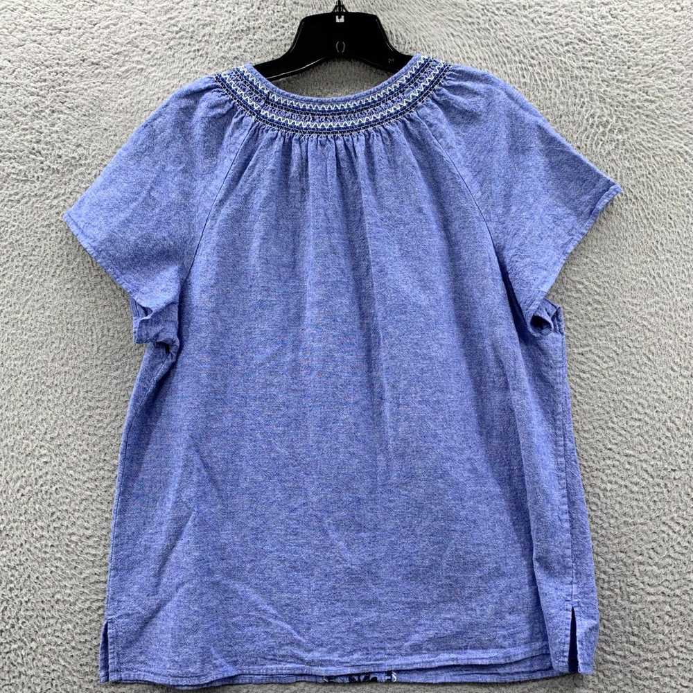 Talbots Soft Luxury Blue Linen Cotton Top for Wom… - image 2