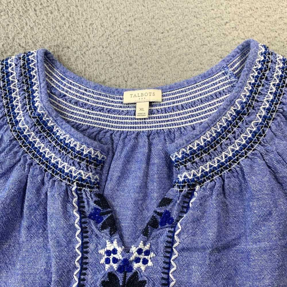 Talbots Soft Luxury Blue Linen Cotton Top for Wom… - image 6