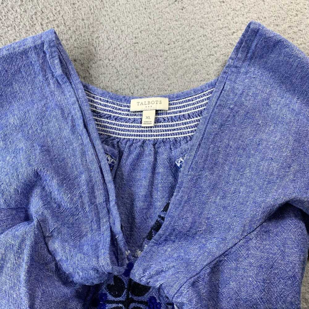 Talbots Soft Luxury Blue Linen Cotton Top for Wom… - image 7