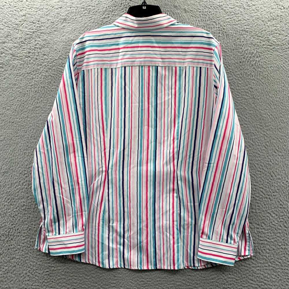 Vintage Womens Pink Button Up Blouse Top Shirt in… - image 2