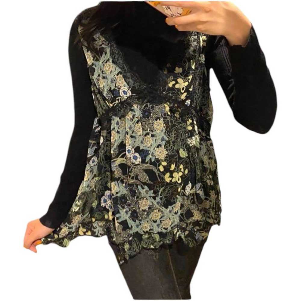 Lace floral pattern deformed sheer tunic Fairy Gr… - image 2