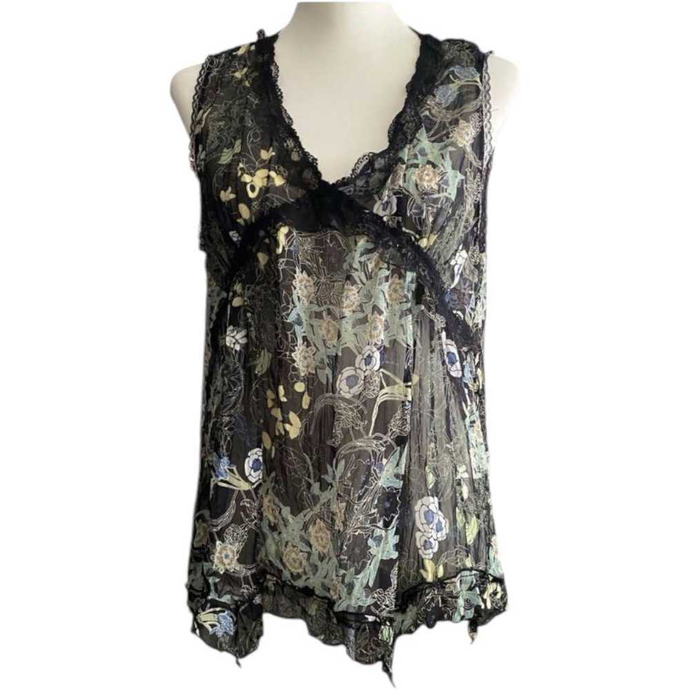 Lace floral pattern deformed sheer tunic Fairy Gr… - image 3