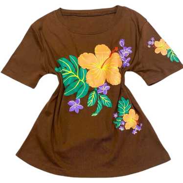 Hibiscus print t Fairly Grunge Heisei Gal y2k