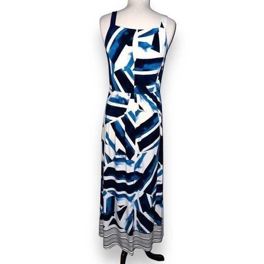 U1 Soma Geo Print Maxi Dress Blue White Cruise Gr… - image 2