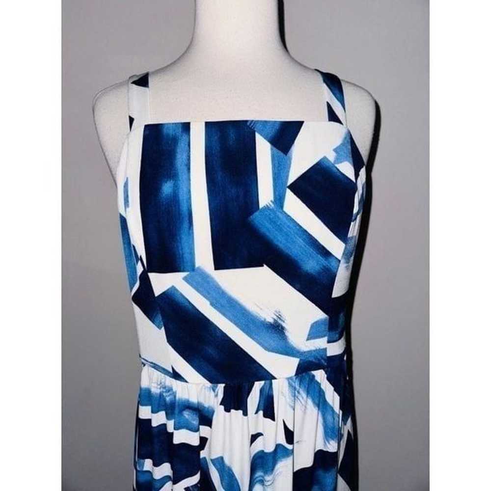 U1 Soma Geo Print Maxi Dress Blue White Cruise Gr… - image 5