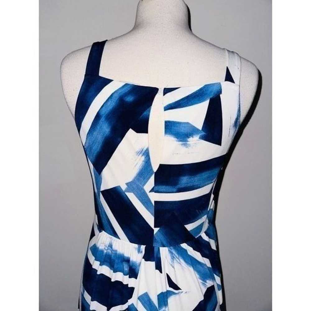 U1 Soma Geo Print Maxi Dress Blue White Cruise Gr… - image 7