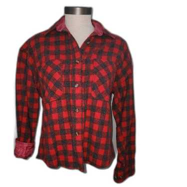 Vintage Terramar Grassroots Red & Black Plaid Woo… - image 1