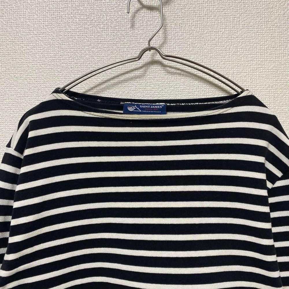 【Saint James】100% cotton T-shirt Boat neck Border… - image 5