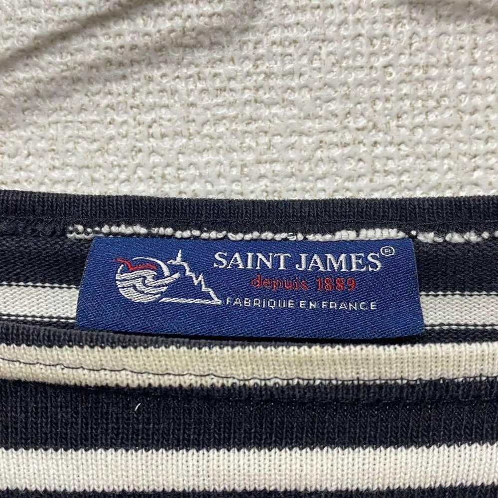 【Saint James】100% cotton T-shirt Boat neck Border… - image 9