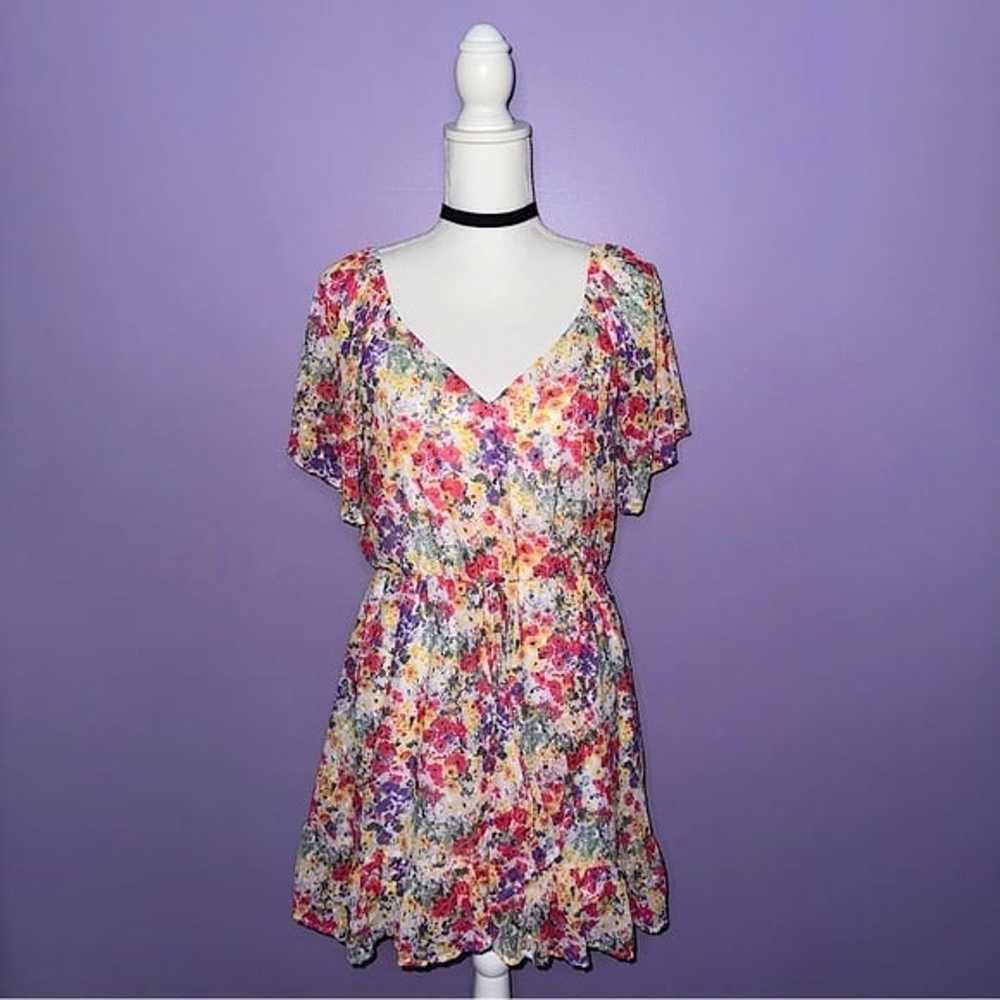 NEW Peach Love California Floral Ruffle Dress - image 1