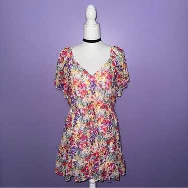 NEW Peach Love California Floral Ruffle Dress - image 1