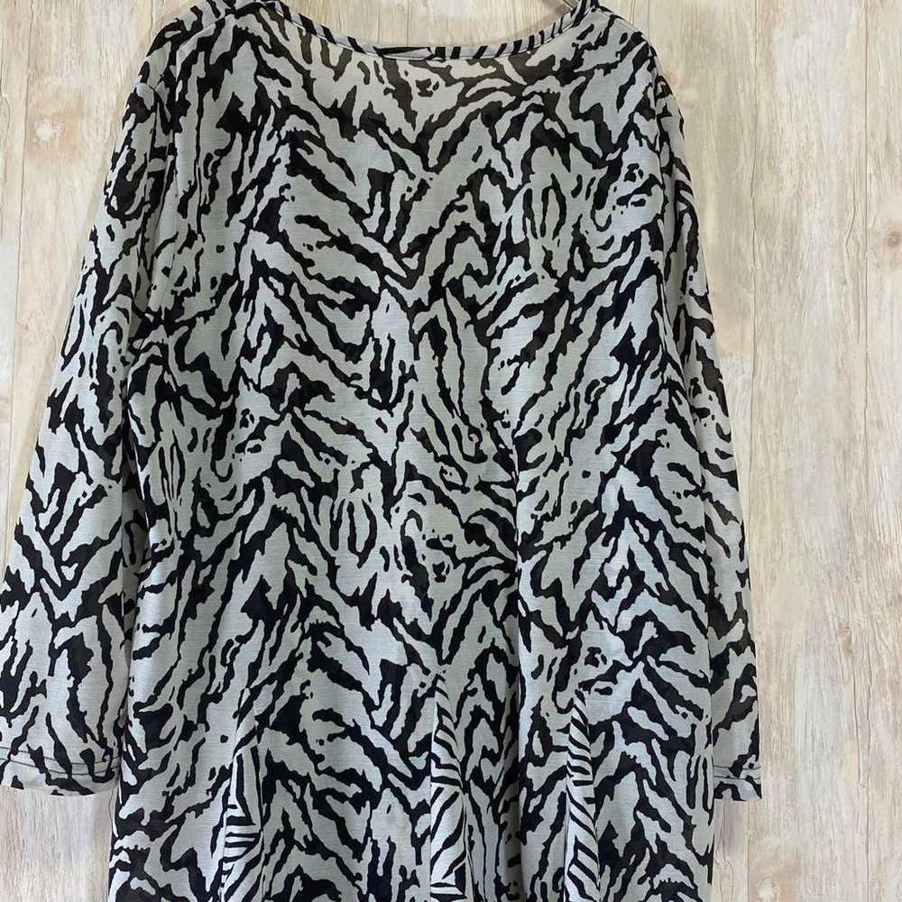 Zebra Print Cropped Tunic COLORITA Tunic Blouse L… - image 7