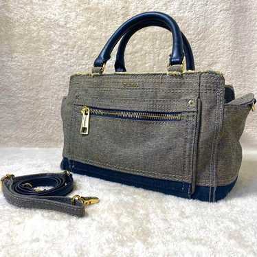 DIESEL Denim Shoulder Bag Handbag 2way Metal Fitti