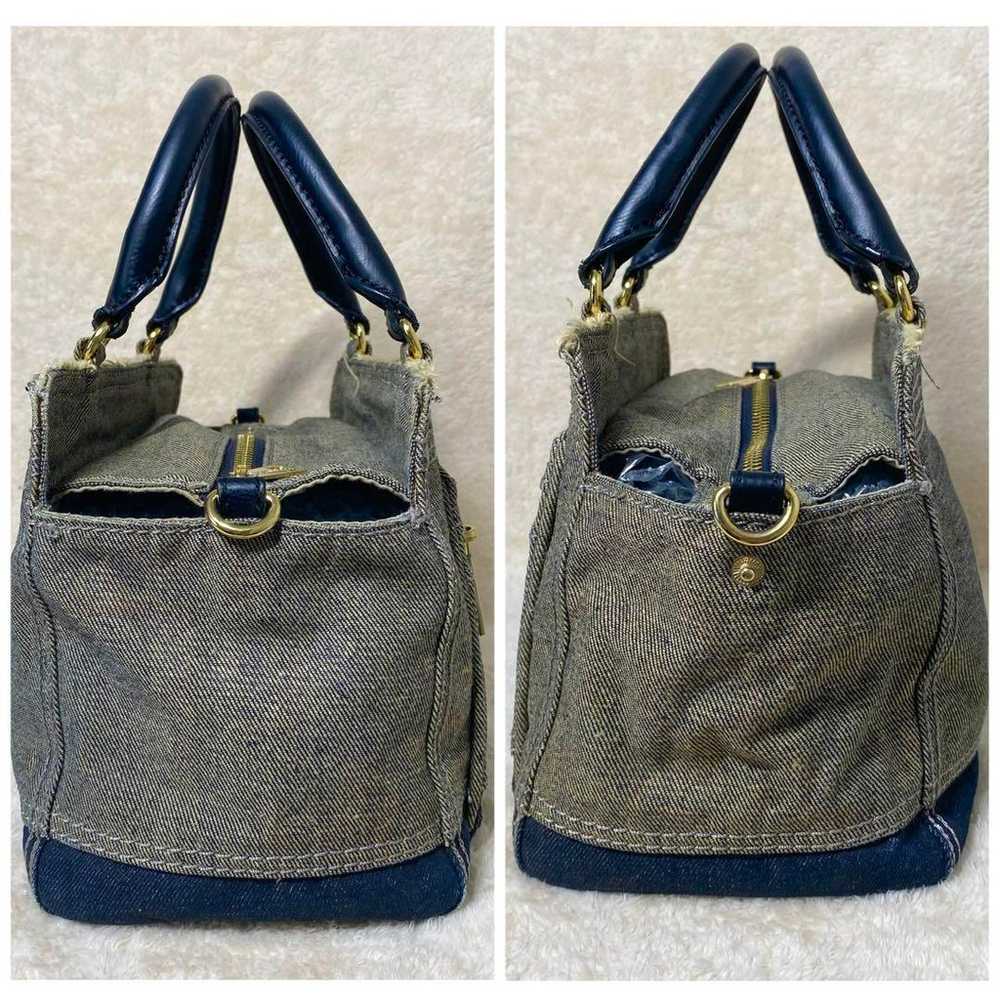 DIESEL Denim Shoulder Bag Handbag 2way Metal Fitt… - image 4