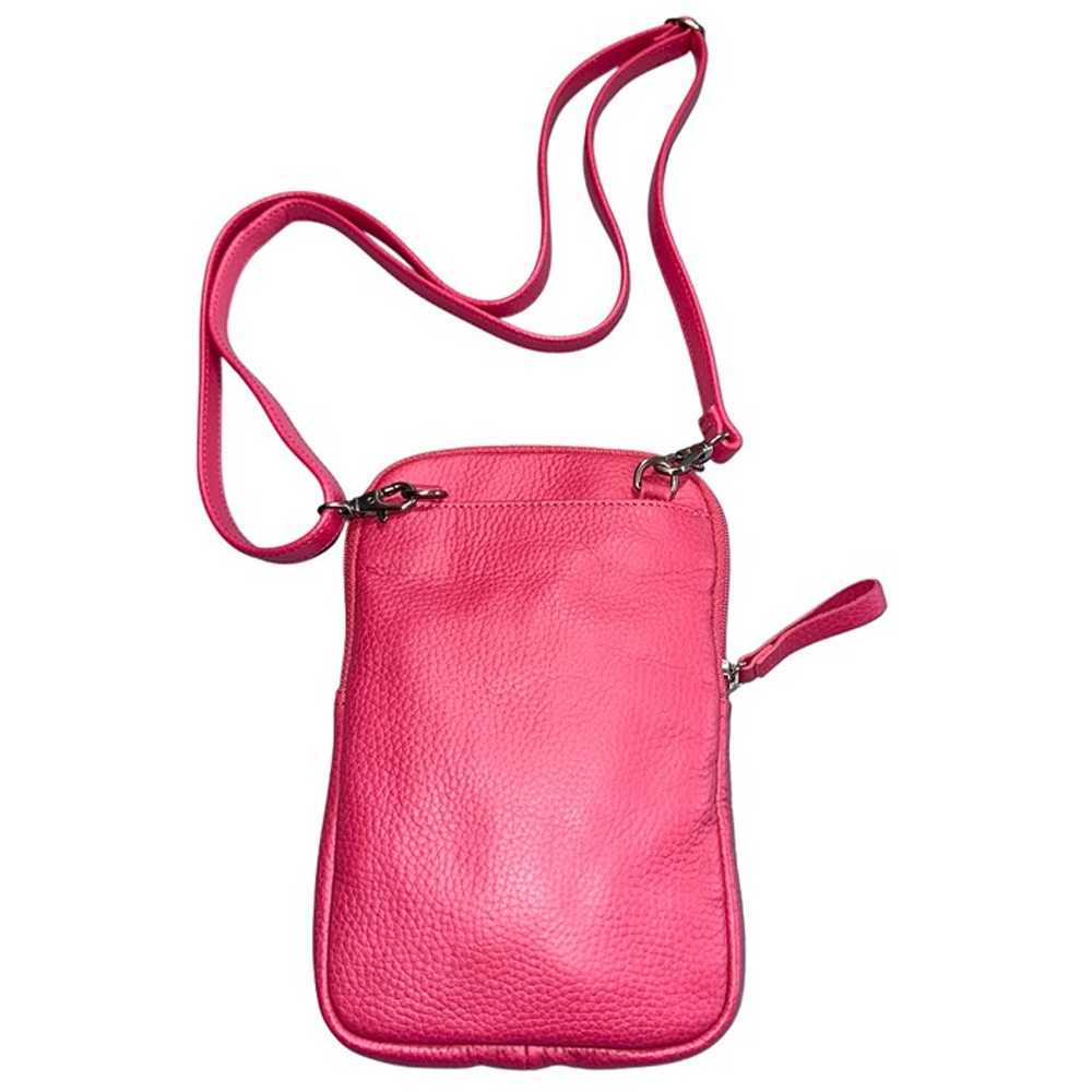 Coldwater Creek hot pink crossbody bag pebbled le… - image 1