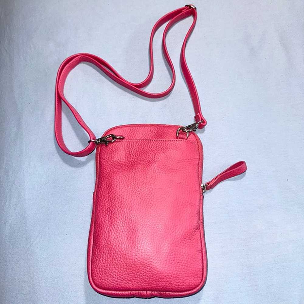 Coldwater Creek hot pink crossbody bag pebbled le… - image 4