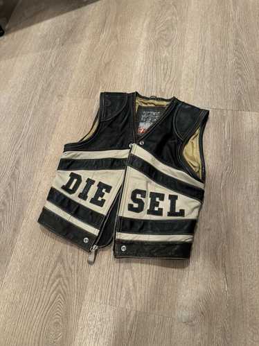 Diesel Diesel Vintage Black and White Leather Crop