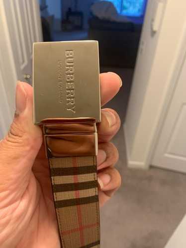 BURBERRY チェック柄 レザーベルト 34 BURBERRY メンズベルト（柄：チェック）｜ファッション小物