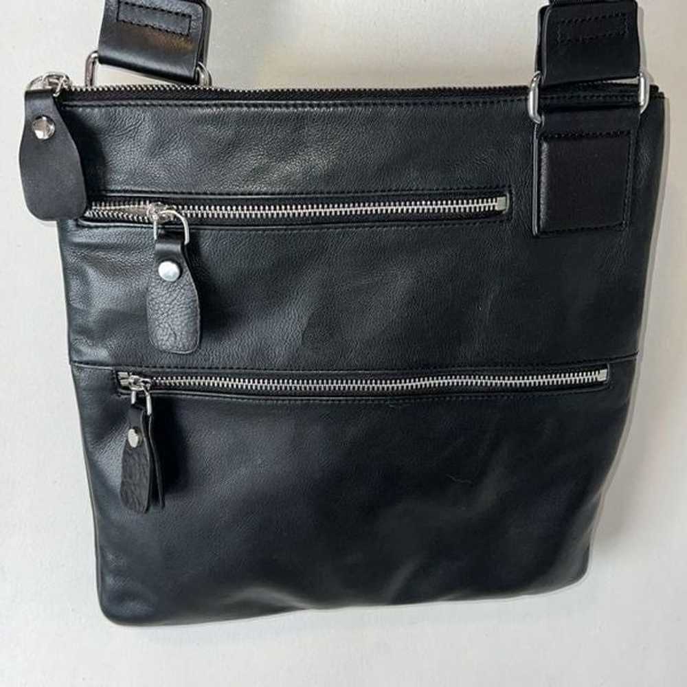 MARGOT Black Leather Crossbody Purse - image 2