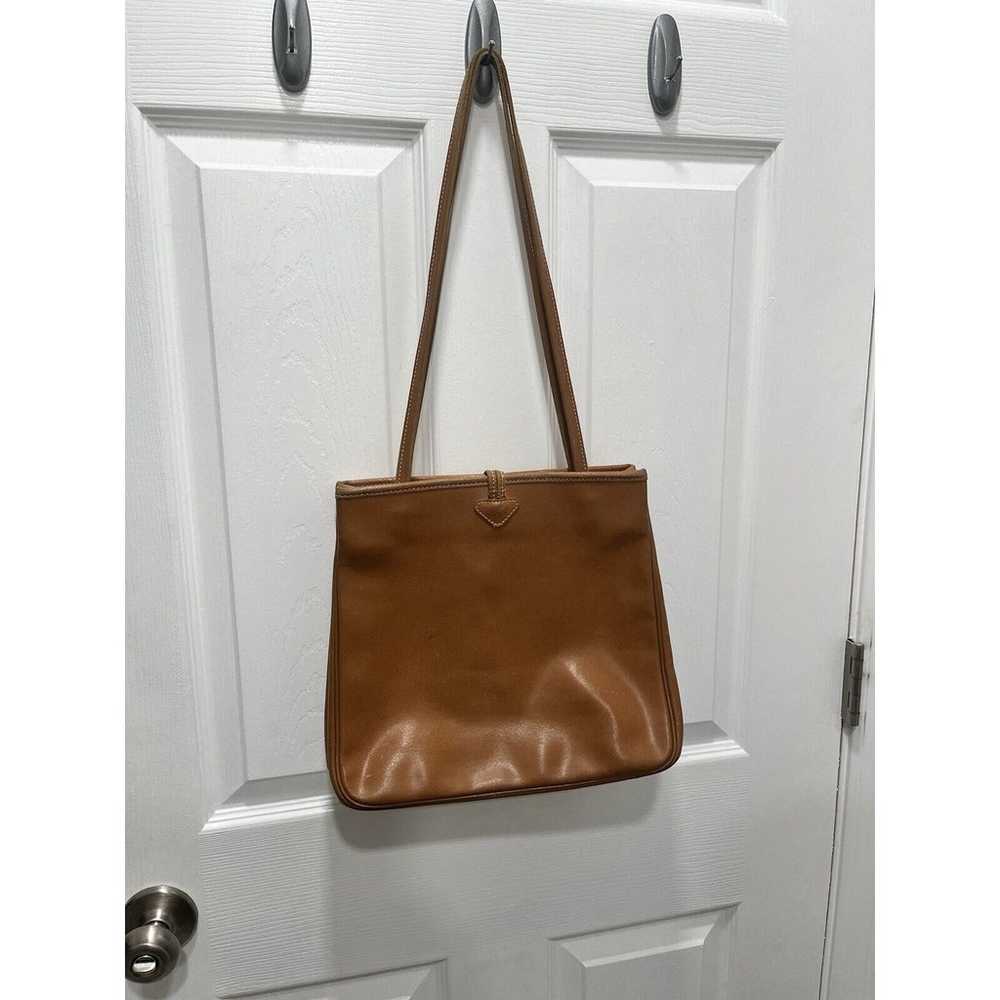 Longchamp Crossbody Bag VTG EUC TAN caramel Leath… - image 2