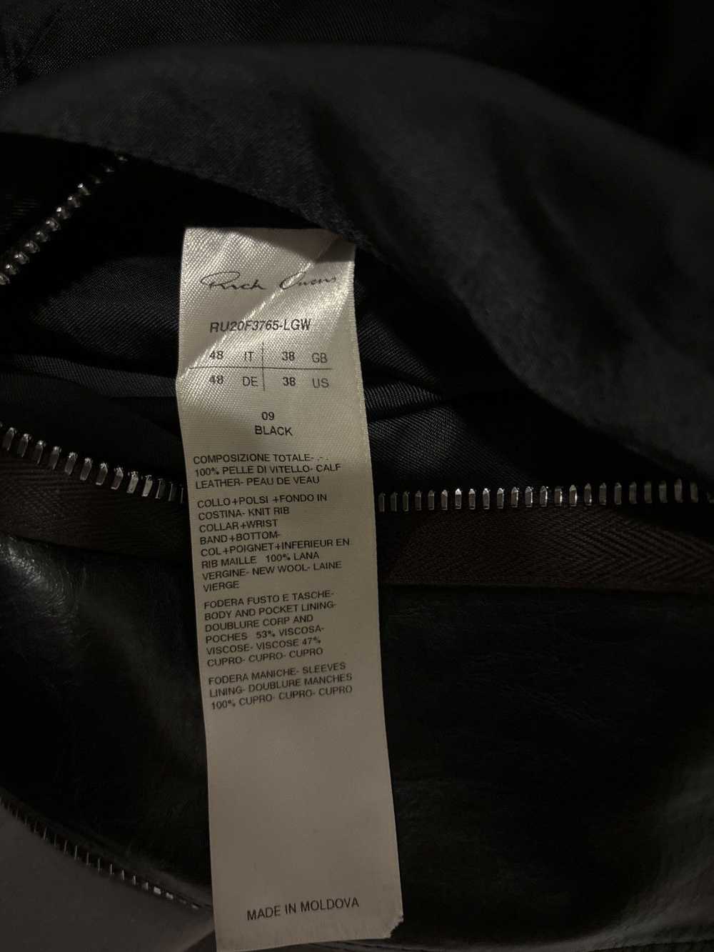 Rick Owens Rick Owens Leather Bomber Jacket Perfo… - image 4