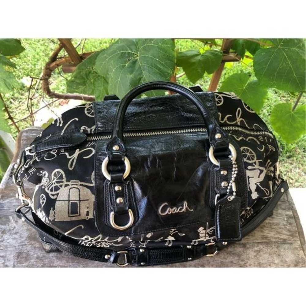 Coach F15653 Ashley Carriage Purse Handbag Black … - image 4