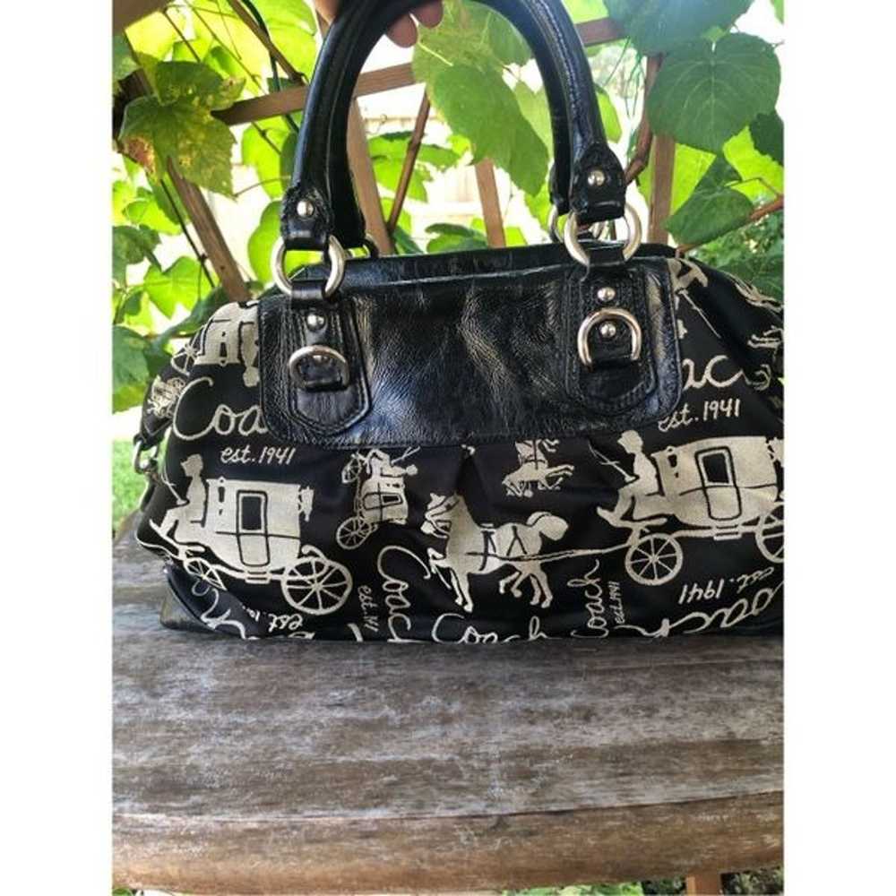 Coach F15653 Ashley Carriage Purse Handbag Black … - image 6