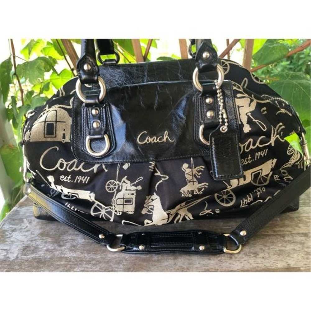 Coach F15653 Ashley Carriage Purse Handbag Black … - image 7