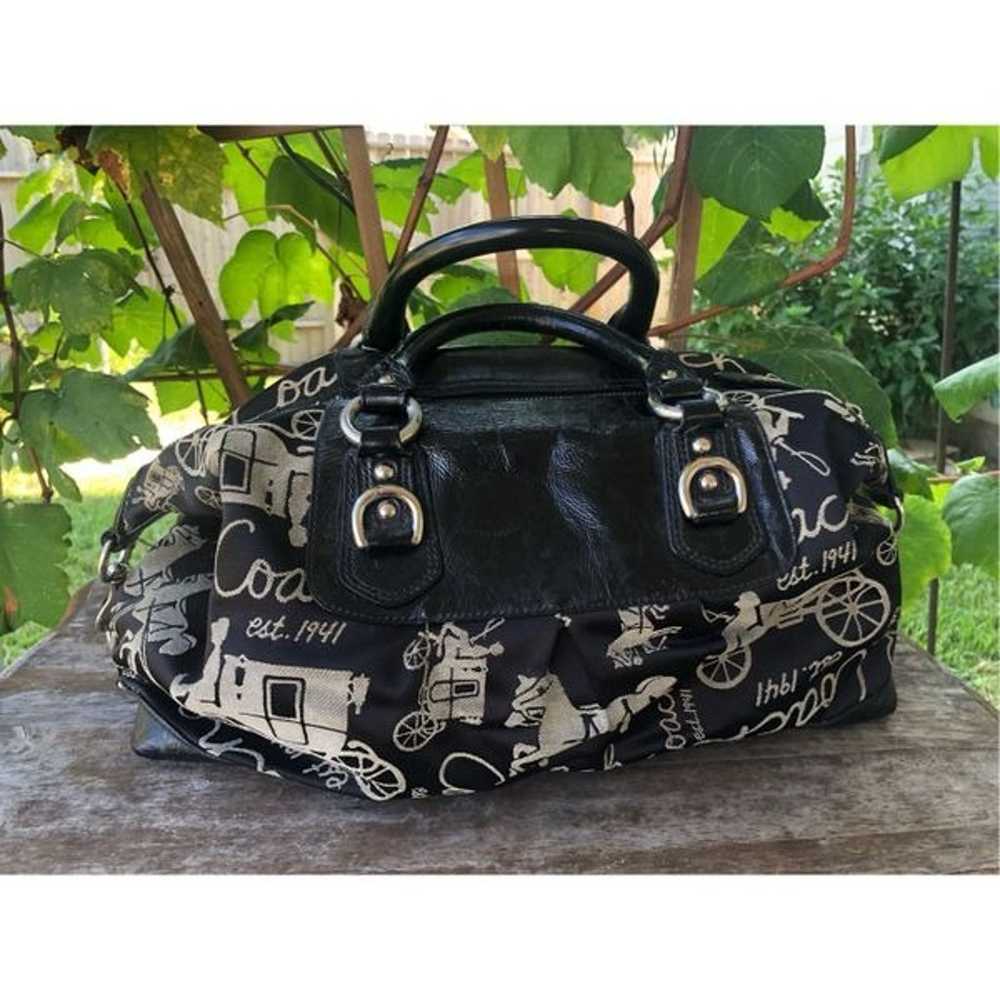 Coach F15653 Ashley Carriage Purse Handbag Black … - image 9