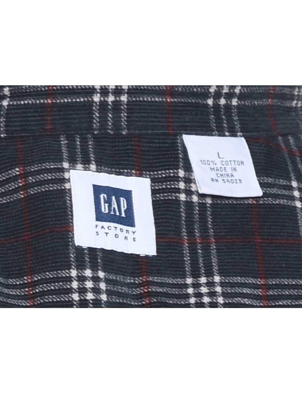 Gap Corduroy Checked Navy & White Shirt - L - image 4