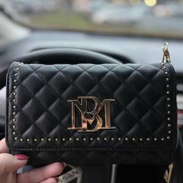 Badgley Mischka QUILTED WALLET ON A CHAIN Black C… - image 1