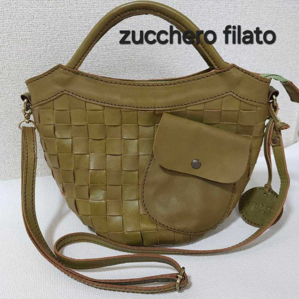 90% Zucrofilato genuine leather 2-way tote bag sh… - image 1