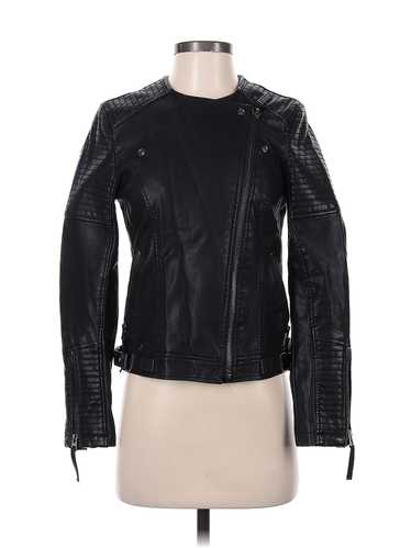 Topshop Women Black Faux Leather Jacket 4