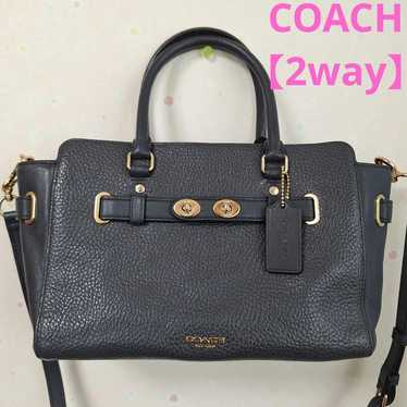 COACH Swagger ♡ 2way Shoulder Bag Handbag Navy Bl… - image 1