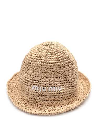 Managed by hewi Miu Miu Raffia Logo Detail Bucket 