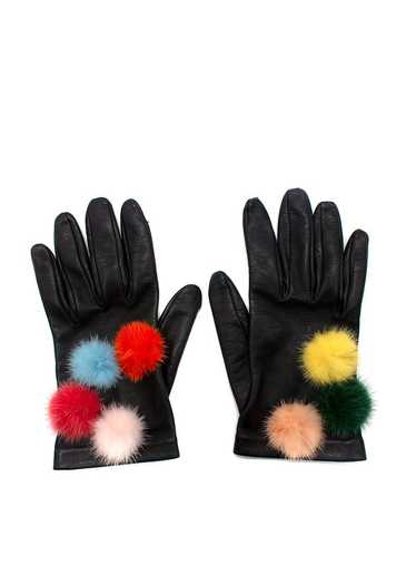 Managed by hewi Fendi Black Fur Pom Pom Embellishe