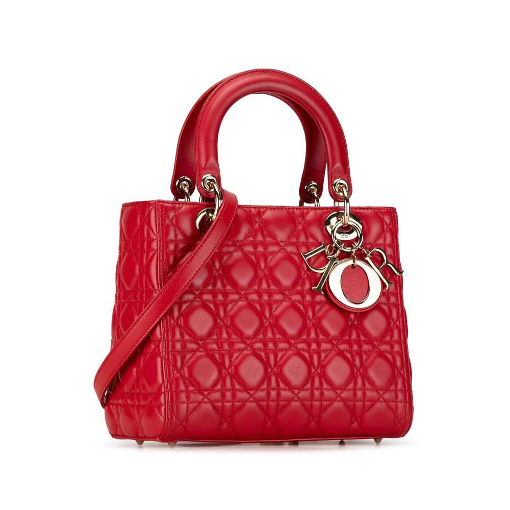 Product Details Dior Red Medium Lambskin Cannage … - image 2