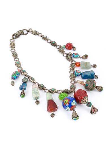 Chinese Import Bead Drop Charm Necklace