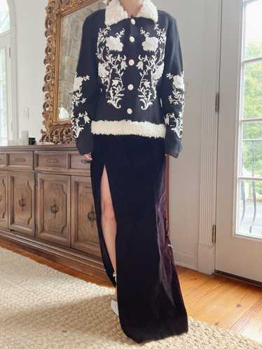 1980s Michael Simon Embroidered Cardigan - M